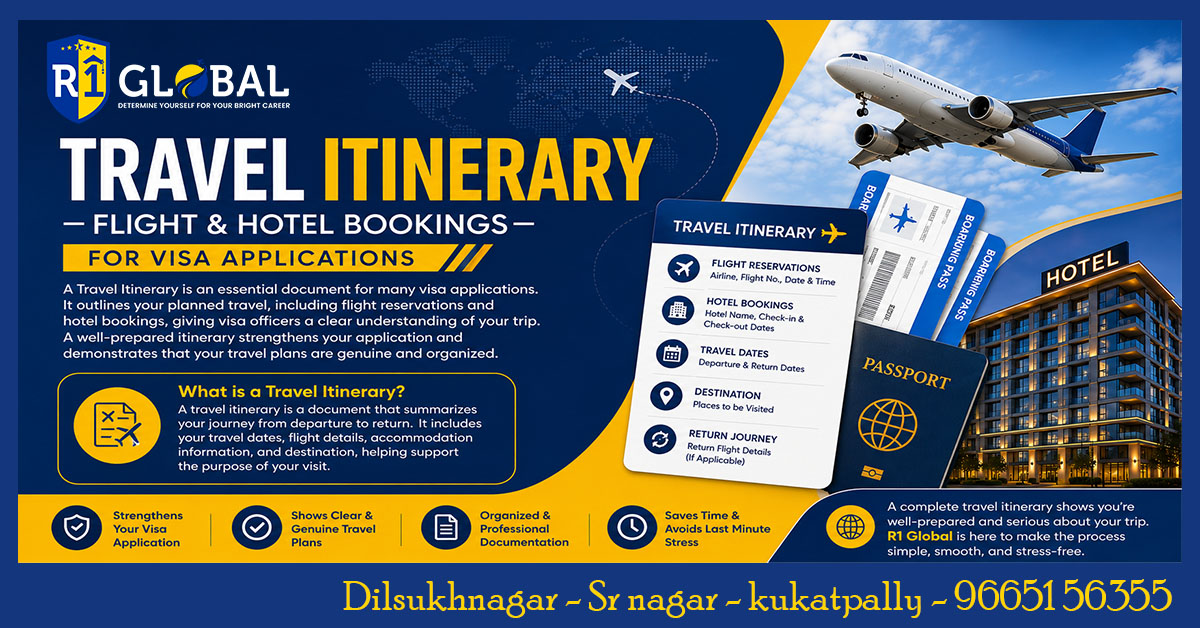 Travel Itinerary – Flight & Hotel Bookings | Visa Application Guide