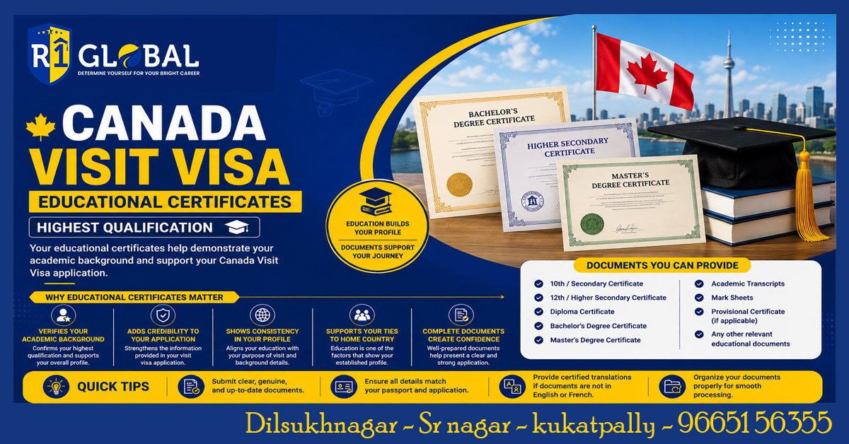 Canada Visit Visa – Educational Certificates | Highest Qualification