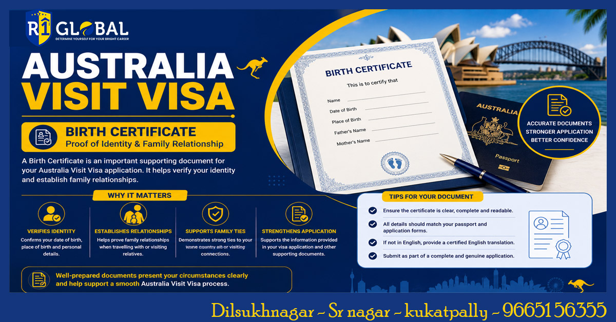 Australia Visit Visa – Birth Certificate