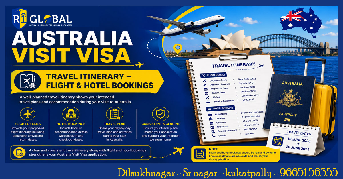Australia Visit Visa – Travel Itinerary, Flight & Hotel Bookings